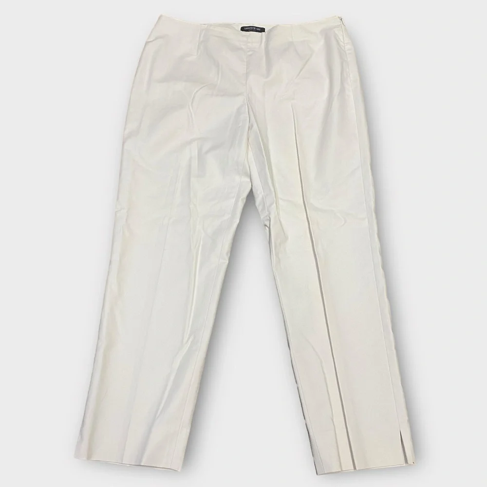 Lafayette 148 New York Women’s Cropped Bleecker Pants Size 10 Ivory Quiet Luxury